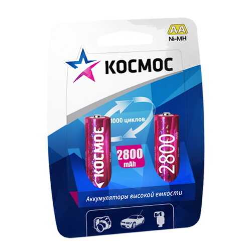 Аккумуляторная батарея КОСМОС KOCR6NIMH2800MAH2BL AA (LR6) 2шт в ТехноПоинт