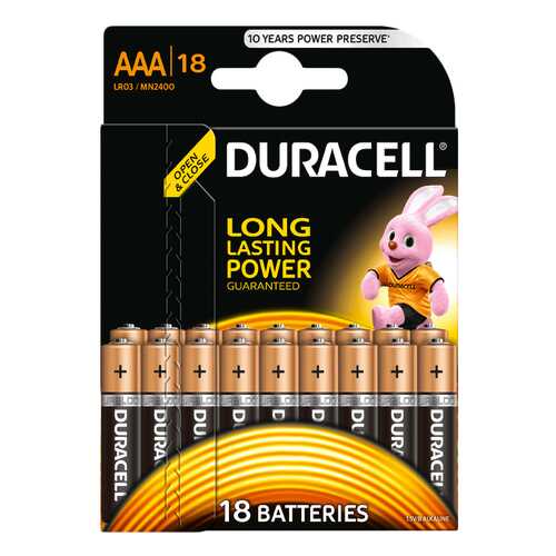 Батарейка Duracell BASIC LR03-18BL 18 шт в ТехноПоинт