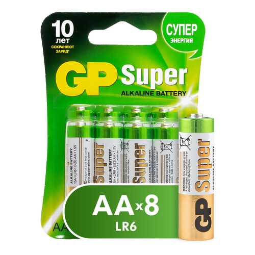 Батарейка GP Batteries Super Alkaline AA (15A) 8 шт в ТехноПоинт