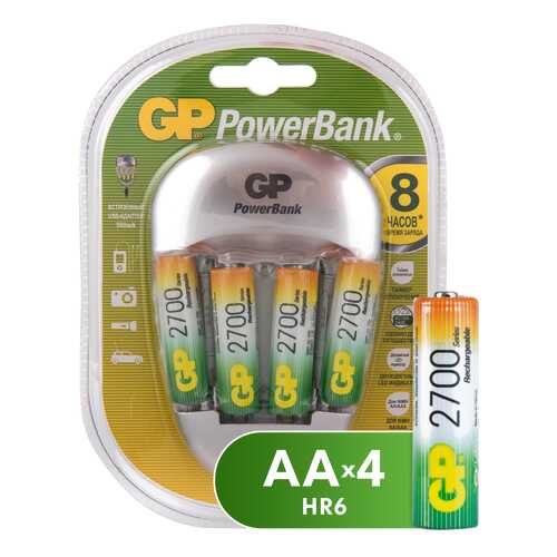 Зарядное устройство + аккумуляторы GP PB27GS270-2CR5 AA 4 шт. 2550 mAh в ТехноПоинт