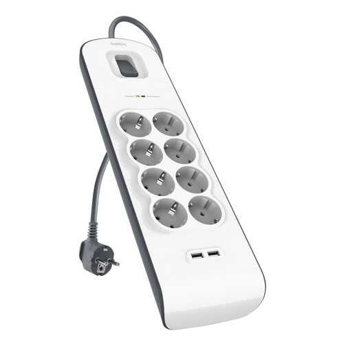 Сетевой фильтр Belkin BSV804vf2M, 8 розеток, 2 м, White в ТехноПоинт